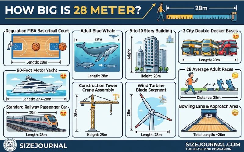 How Big is 28 Meters